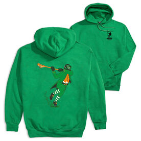 Guys Lacrosse Hooded Sweatshirt - Lacrosse Leprechaun (Back Design)