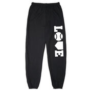 Softball Fleece Sweatpants - Softball Love (White)