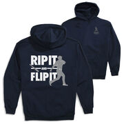 Baseball Hooded Sweatshirt - Rip It Flip It (Back Design)