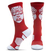 Hockey Woven Mid-Calf Socks - Ho Ho Hockey Santa