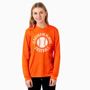 Baseball Long Sleeve Performance Tee - I'd Rather Be Playing Baseball Distressed