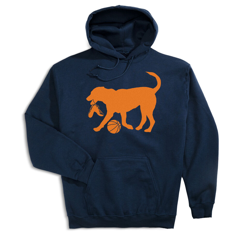 Basketball Hooded Sweatshirt - Basketball Dog - Personalization Image