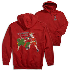 Guys Lacrosse Hooded Sweatshirt - Checking It Twice Lacrosse (Back Design)