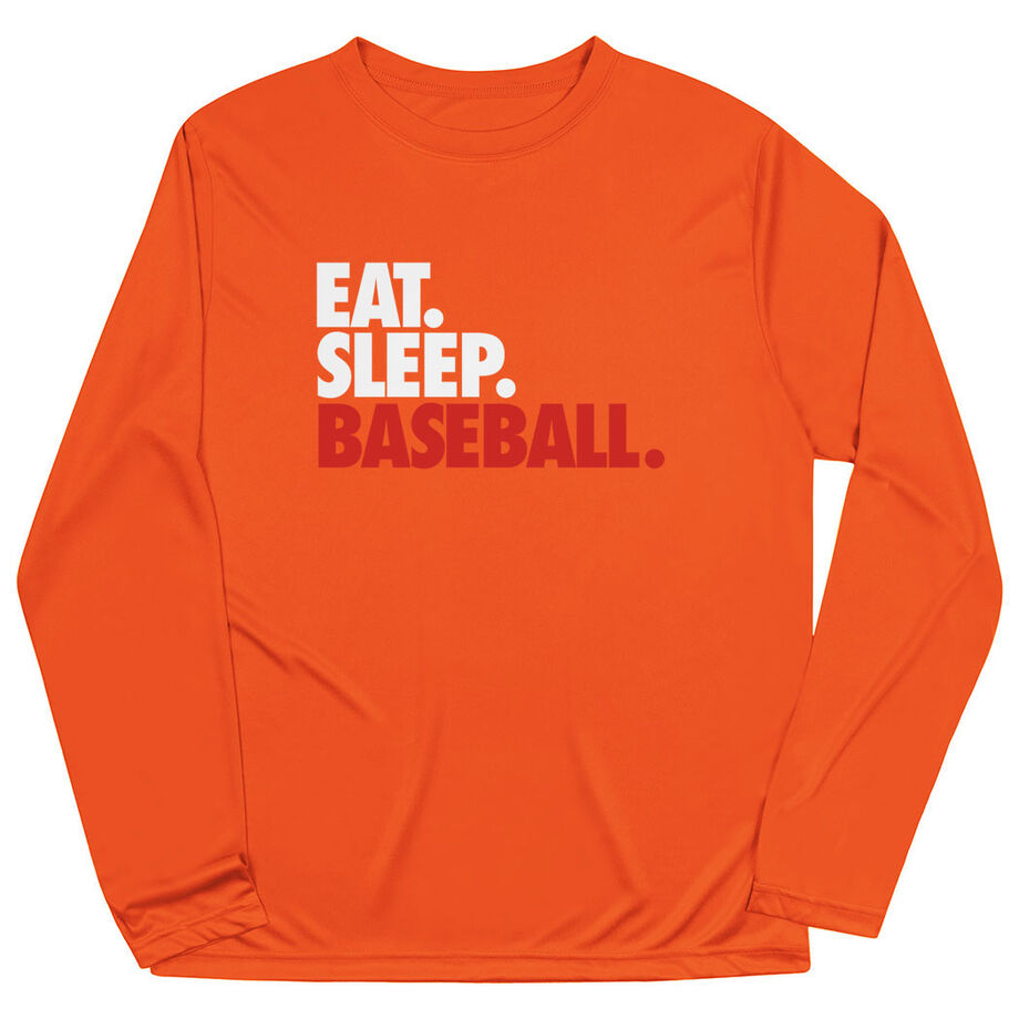 Baseball Long Sleeve Performance Tee - Eat. Sleep. Baseball.