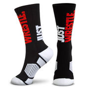 Wrestling Woven Mid-Calf Socks - Just Wrestle (Black)