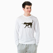 Guys Lacrosse Long Sleeve Performance Tee - Max The Lax Dog