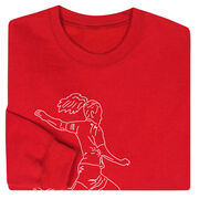 Soccer Crewneck Sweatshirt - Soccer Girl Player Sketch