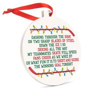 Hockey Round Ceramic Ornament - Jingle All the Way