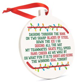 Hockey Round Ceramic Ornament - Jingle All the Way