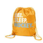 Hockey Drawstring Backpack Eat. Sleep. Hockey.