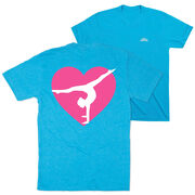 Gymnastics Short Sleeve T-Shirt - Gymnast Heart (Back Design)