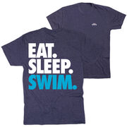 Swimming Short Sleeve T-Shirt - Eat. Sleep. Swim. (Back Design)