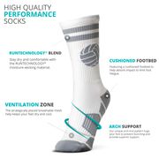 Volleyball Mid-Calf Sock - Volleyball - White/Gray