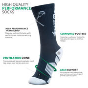 Guys Lacrosse Woven Mid-Calf Socks - My Goal is to Deny Yours