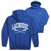 Guys Lacrosse Hooded Sweatshirt - Crossed Sticks (Back Design)
