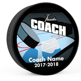 Personalized Ice Rink Thanks Coach Hockey Puck