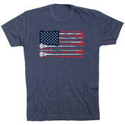 Guys Lacrosse Short Sleeve T-Shirt - American Flag