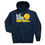 Softball Hooded Sweatshirt - Eat. Sleep. Softball.