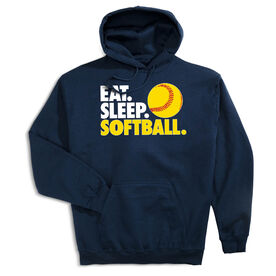 Softball Hooded Sweatshirt - Eat. Sleep. Softball. [Adult XXX-Large/Navy] - SS