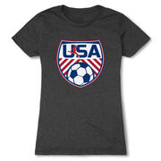 Soccer Women's Everyday Tee - Soccer USA [Adult Medium/Charcoal] - SS
