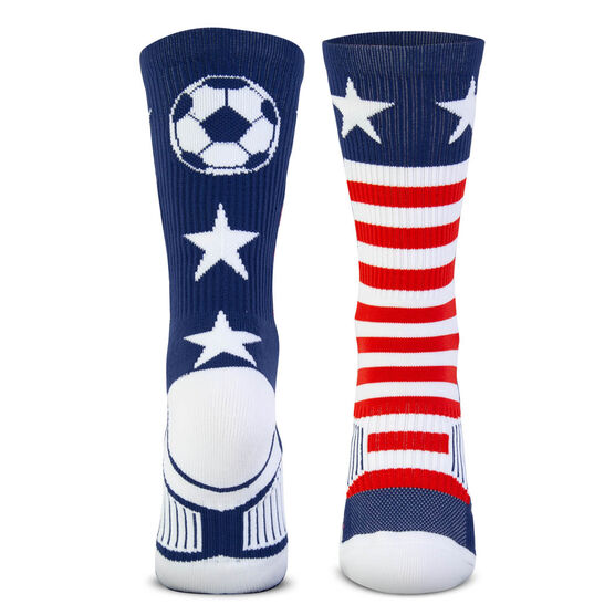 Soccer Woven Mid-Calf Socks - Patriotic