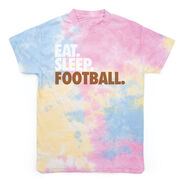 Football Short Sleeve T-Shirt - Eat. Sleep. Football Tie Dye