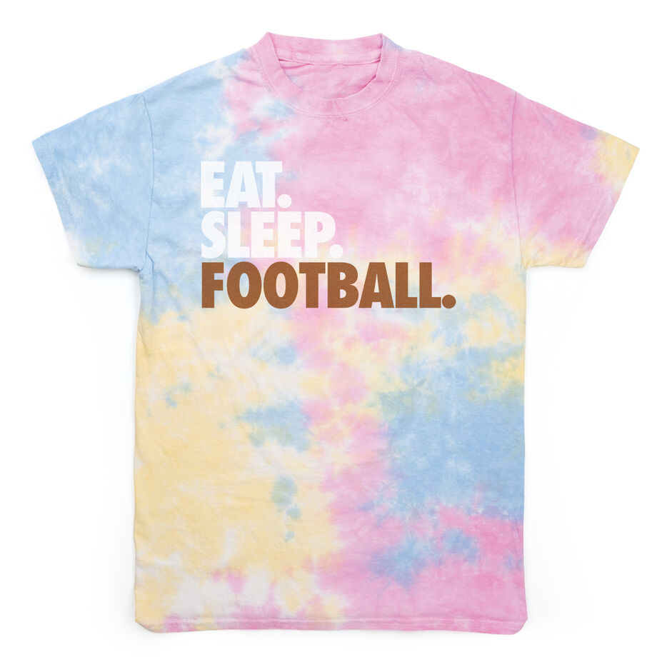 Football Short Sleeve T-Shirt - Eat. Sleep. Football Tie Dye