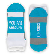 Socrates® Woven Performance Socks You Are Awesome (Teal)