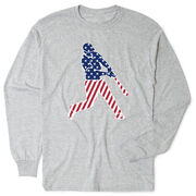 Baseball Tshirt Long Sleeve - Baseball Stars and Stripes Player