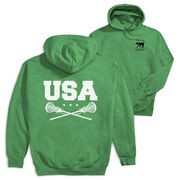 Girls Lacrosse Hooded Sweatshirt - USA Girls Lacrosse (Back Design)