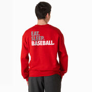 Baseball Crewneck Sweatshirt - Eat Sleep Baseball Bold Text (Back Design)