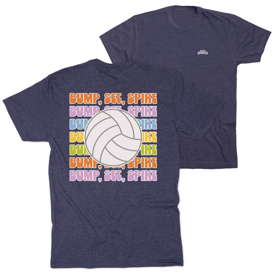 Volleyball Short Sleeve T-Shirt - Bump, Set, Spike (Back Design)