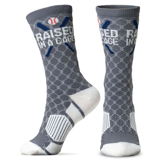 Baseball Woven Mid-Calf Socks - Raised in a Cage