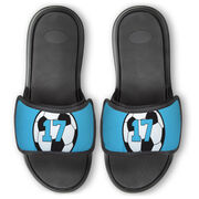 Soccer Repwell&reg; Slide Sandals - Soccer Ball with Number