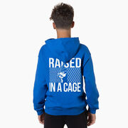 Baseball Hooded Sweatshirt - Raised In a Cage (Back Design)