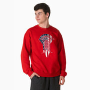 Guys Lacrosse Crewneck Sweatshirt - Patriotic Stick