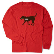 Guys Lacrosse Tshirt Long Sleeve - Max The Lax Dog