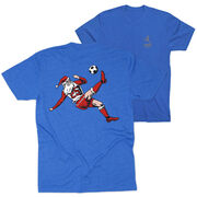 Soccer Short Sleeve T-Shirt - Soccer Santa (Back Design)