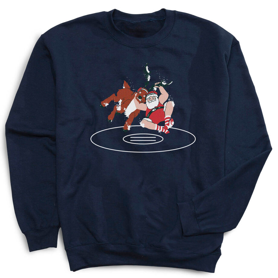 Wrestling Crewneck Sweatshirt - Wrestling Reindeer