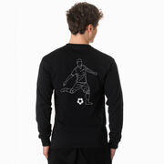 Soccer Tshirt Long Sleeve - Soccer Guy Player Sketch (Back Design)