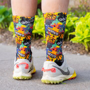 Basketball Graphic Flex Mid-Calf Socks - Graffiti Wall