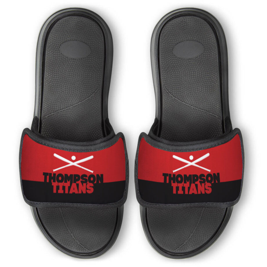 Baseball Repwell&reg; Slide Sandals - Team Name Colorblock - Personalization Image