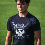 Hockey Short Sleeve Tee - Hockey Helmet Skull