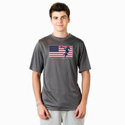 Guys Lacrosse Short Sleeve Performance Tee - Patriotic Lacrosse