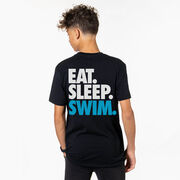 Swimming Short Sleeve T-Shirt - Eat. Sleep. Swim. (Back Design)