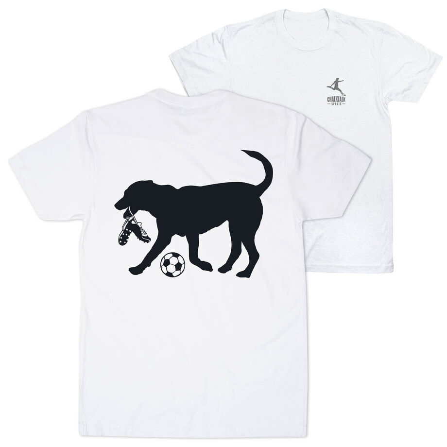 Soccer Short Sleeve T-Shirt - Spot The Soccer Dog (Back Design)