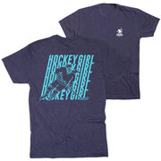 Hockey T-Shirt Short Sleeve - Hockey Girl Repeat (Back Design)