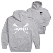 Girls Lacrosse Hooded Sweatshirt - Crossed Girls Sticks (Back Design)