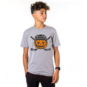Hockey Short Sleeve T-Shirt - Helmet Pumpkin
