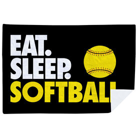 Softball Premium Blanket - Eat. Sleep. Softball. Horizontal